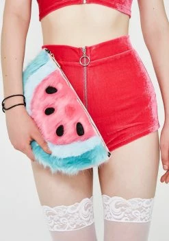 Skinnydip Furry Watermelon Clutch