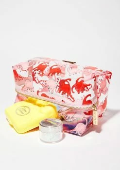 Skinnydip Tools & Accessories Pink Dino Makeup Bag
