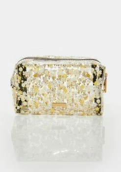 Skinnydip Ditsy Gold Meadow Makeup Bag