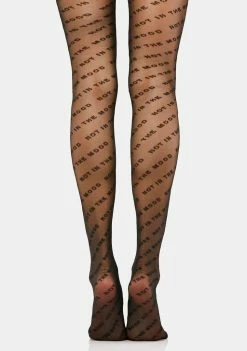 Skinnydip Not In The Mood Print Tights