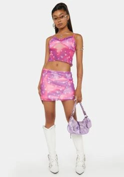 Discount ๐ Skinnydip X Bratz Swirl Print Mesh Mini ๐ Skirt ๐งจ 7 Skinnydip X Bratz Swirl Print Mesh Mini Skirt