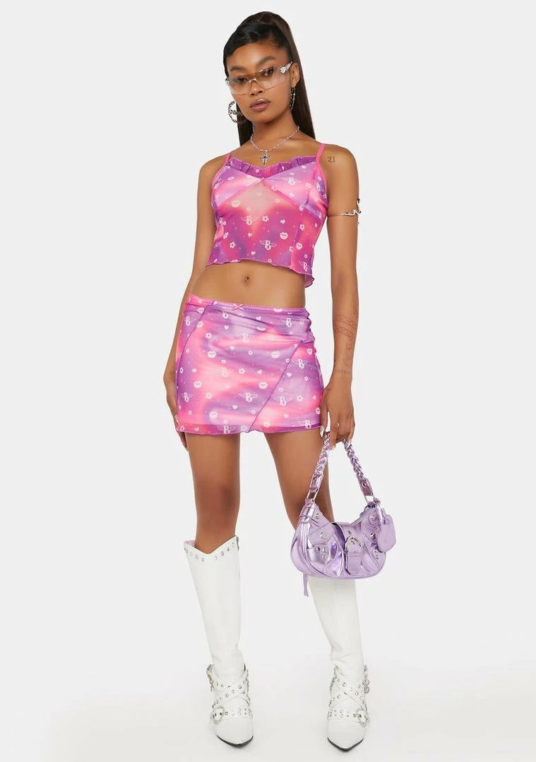 Discount ๐ Skinnydip X Bratz Swirl Print Mesh Mini ๐ Skirt ๐งจ 4 Skinnydip X Bratz Swirl Print Mesh Mini Skirt