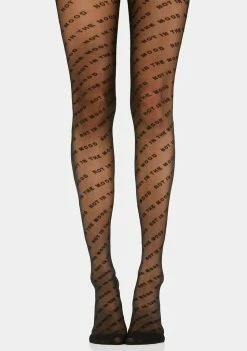 Skinnydip Not In The Mood Print Tights