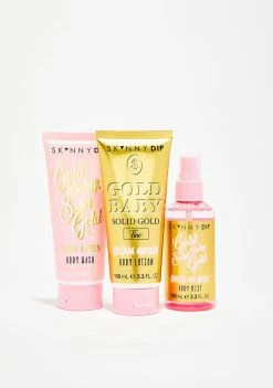 Skinnydip Face & Body Good As Gold Body Care Trio Gift Set