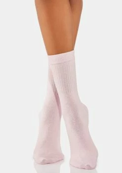 Skinnydip Embroidered Peachy Socks Crew Socks