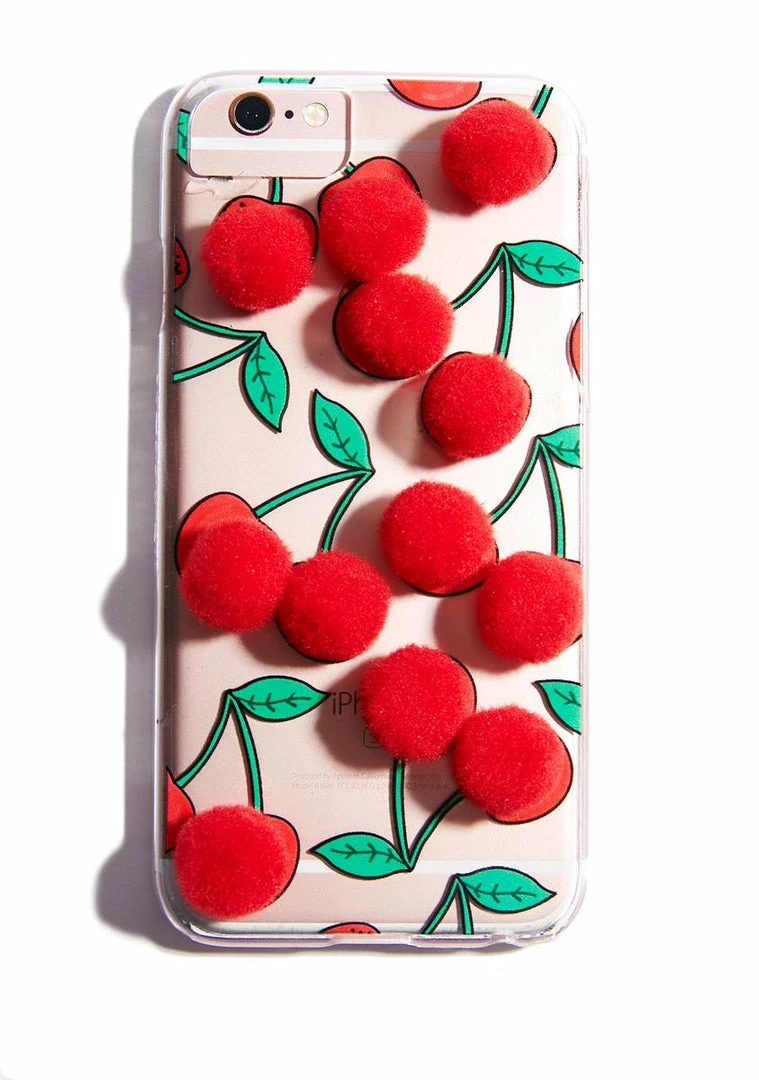 New ❤️ Skinnydip Other Shit Cherry Pom IPhone Case ✔️ 3 Skinnydip Other Shit Cherry Pom IPhone Case