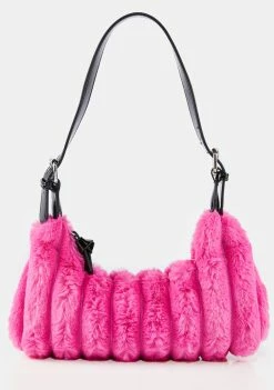 Skinnydip Cire Pink Fluff Shoulder Bag
