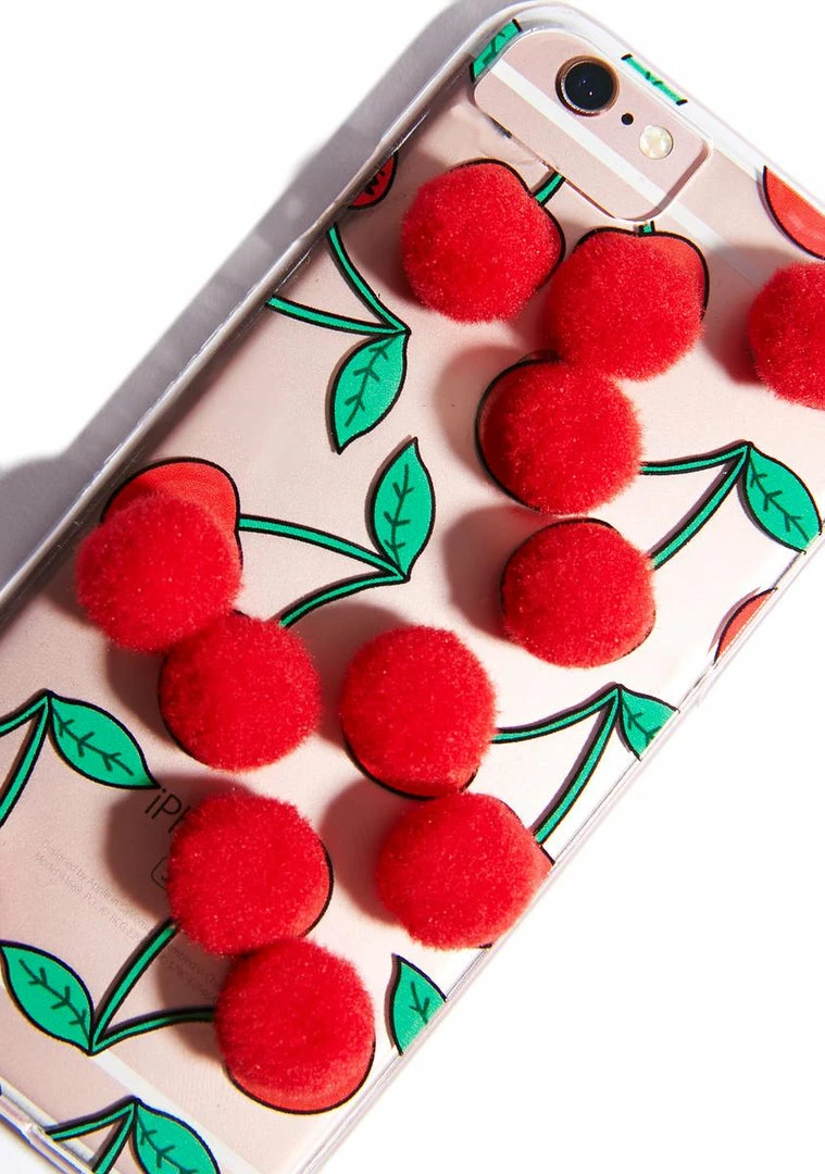 New ❤️ Skinnydip Other Shit Cherry Pom IPhone Case ✔️ 5 Skinnydip Other Shit Cherry Pom IPhone Case