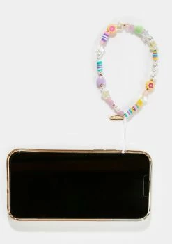 Skinnydip Pink Citrus Beaded Phone Strap