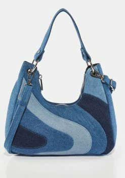 Skinnydip Sara Denim Wave Shoulder Bag