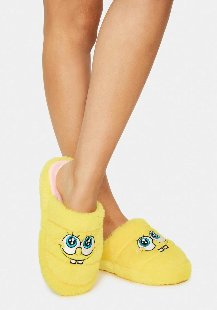 Cheap 👍 Skinnydip X Spongebob Fluffy Slippers ⭐ 2 Skinnydip X Spongebob Fluffy Slippers