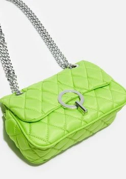 Skinnydip Bags & Wallets Lime Quilted Cross Body Bag