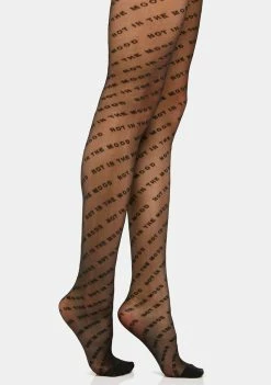 Skinnydip Not In The Mood Print Tights
