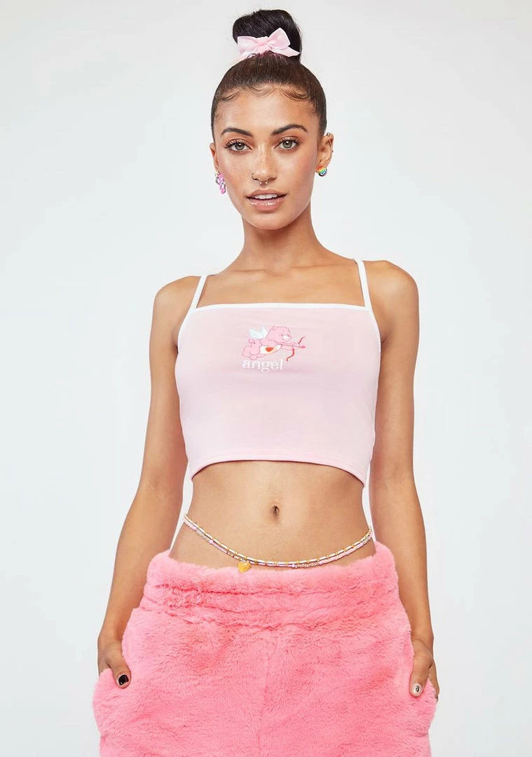 Promo ⌛ Skinnydip X Care Bears Angel Cropped Tank Top 🥰 3 Skinnydip X Care Bears Angel Cropped Tank Top