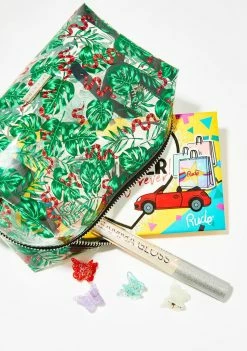 Skinnydip Tools & Accessories Snake And Palm Print Makeup Bag