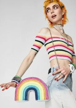 Skinnydip Glitter Rainbow Crossbody Bag Bags & Wallets