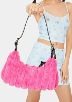 Skinnydip Cire Pink Fluff Shoulder Bag