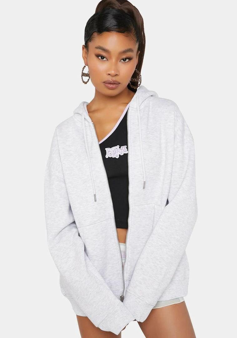 Coupon 🎁 Skinnydip Tops X Bratz Printed Oversized Zip Through Hoodie 🌟 4 Skinnydip Tops X Bratz Printed Oversized Zip Through Hoodie