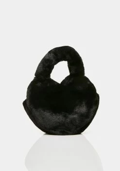 Skinnydip Tote Bags Black Fluff Heart Tote Bag
