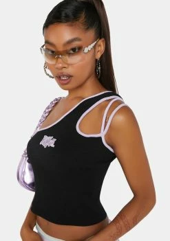 Skinnydip Tops X Bratz Logo Embroidered Cut Out Vest Top