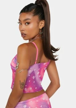 Skinnydip X Bratz Swirl Print Mesh Cami Top Tops
