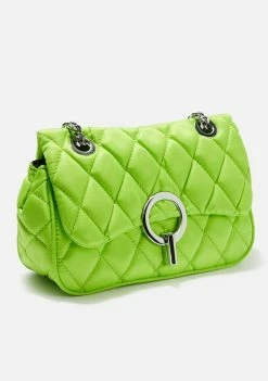 Skinnydip Bags & Wallets Lime Quilted Cross Body Bag
