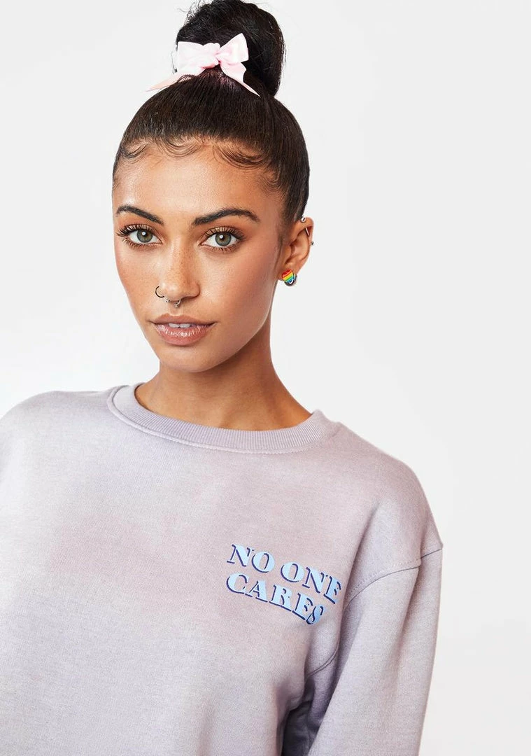 Budget ❤️ Skinnydip X Care Bears No One Cares Crewneck Sweatshirt Tops 🛒 4 Skinnydip X Care Bears No One Cares Crewneck Sweatshirt Tops
