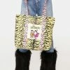 Skinnydip Tote Bags X The Flintstones Neon Yellow Tiger Tote Bag