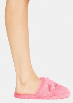 Skinnydip X Care Bears Fluffy Pink Slippers Flats