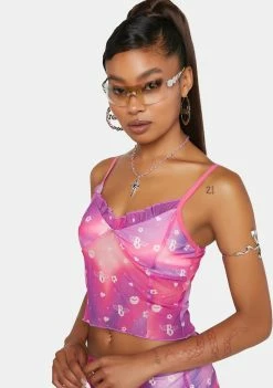 Skinnydip X Bratz Swirl Print Mesh Cami Top Tops