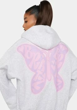 Skinnydip Tops X Bratz Printed Oversized Zip Through Hoodie